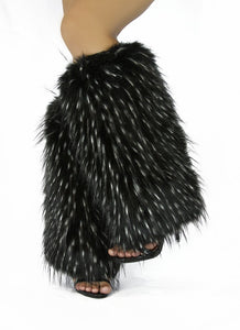 C4 Black Ice Long Faux Fur Shoe Cover