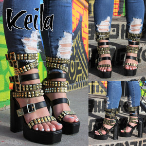 Keila Black Platform Heels