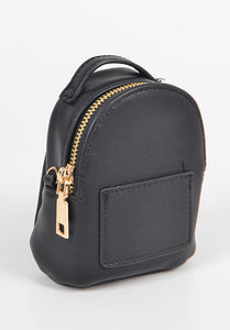 Black Mini Backpack W/Chain