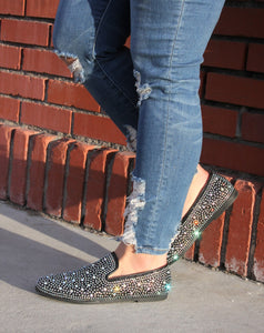 Diamond iridescent loafers