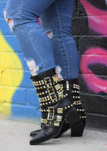 Animaal Black Booties With Gold Ornaments