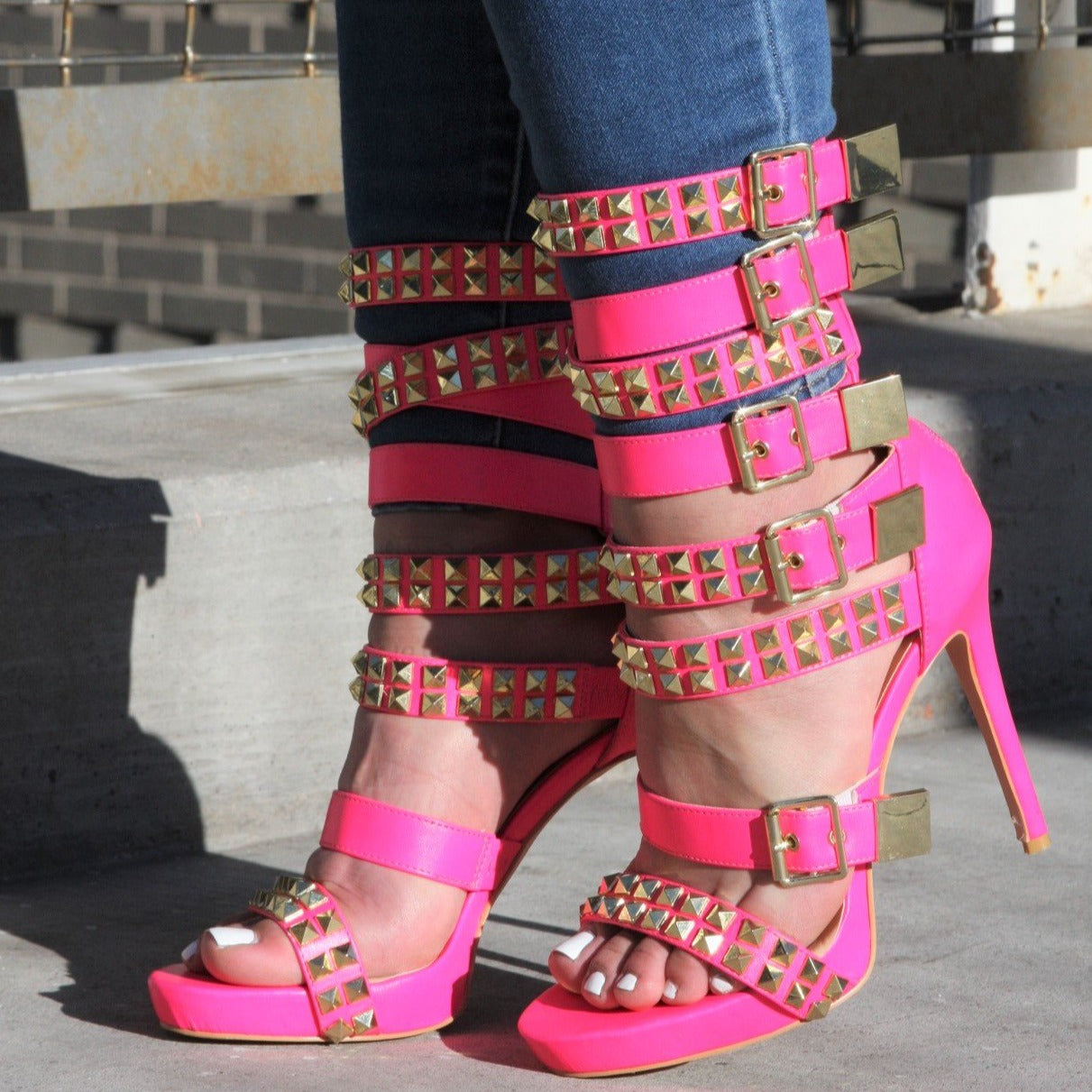 Navaeh Neon Pink High Heels LAST SIZE 38