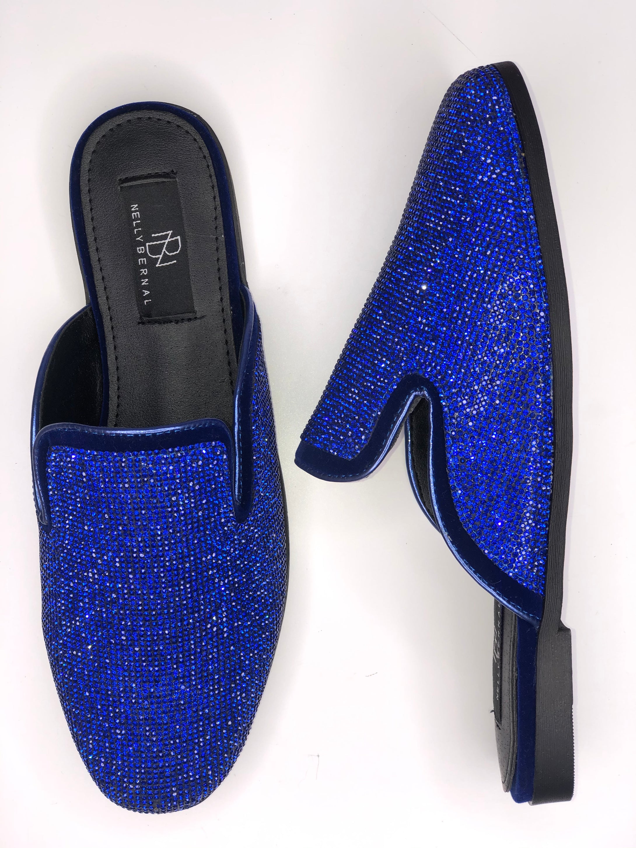Ms. Bling Blue Rhinestone Loafers