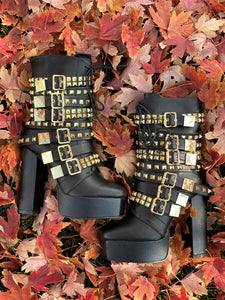 Lisa Black Platform Boots