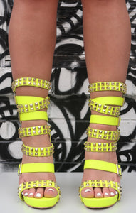 Navaeh Neon Yellow High Heels Last Sizes 7/7.5