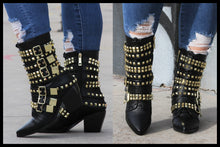 Animaal Black Booties With Gold Ornaments