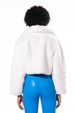 Sutton White Faux Fur Crop Jacket