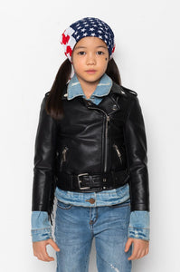 Baby West Kids Black Fringe Leatherette Jacket